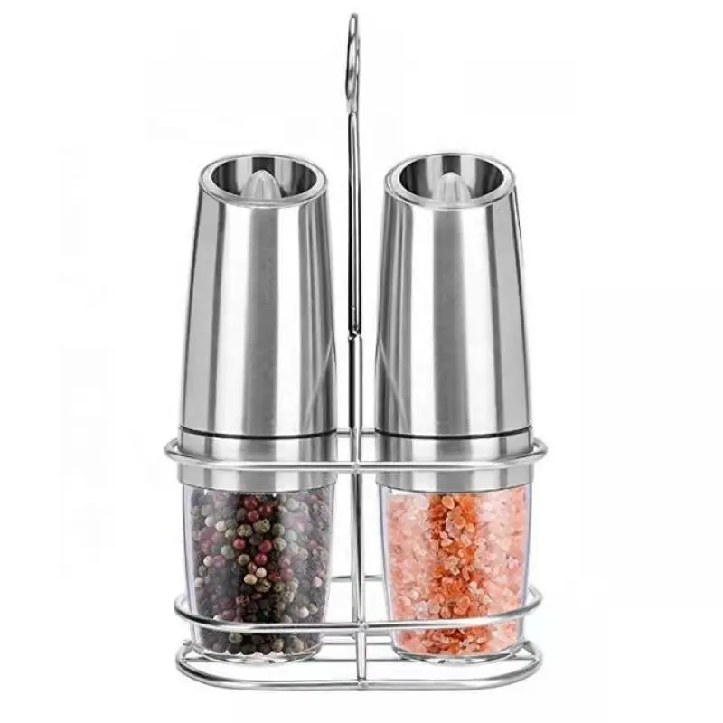High-Quality Rechargeable Black Pepper Mill Grinder with Blue Light Stand Suppliers, Factories