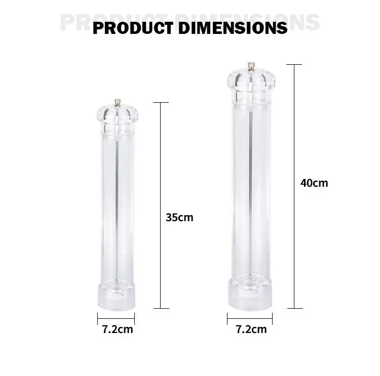 High-Quality Acrylic Transparent Manual Salt and Pepper Mill/Pepper Grinder Manufacturer, Supplier