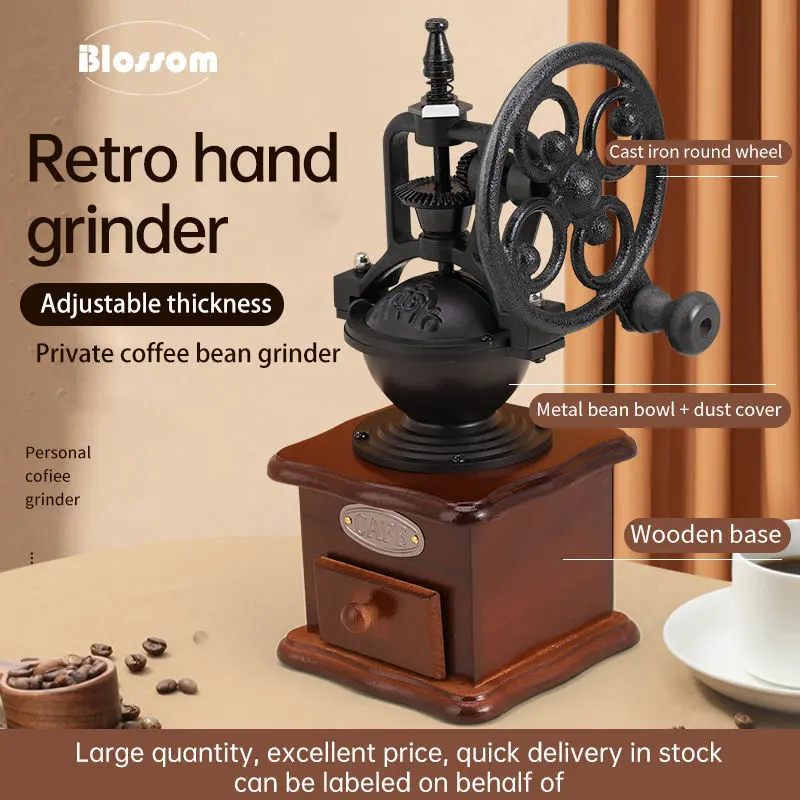 Wholesale Wooden Classical Hand Manual Wood Coffee Mill Grinder Suppliers, Factory
