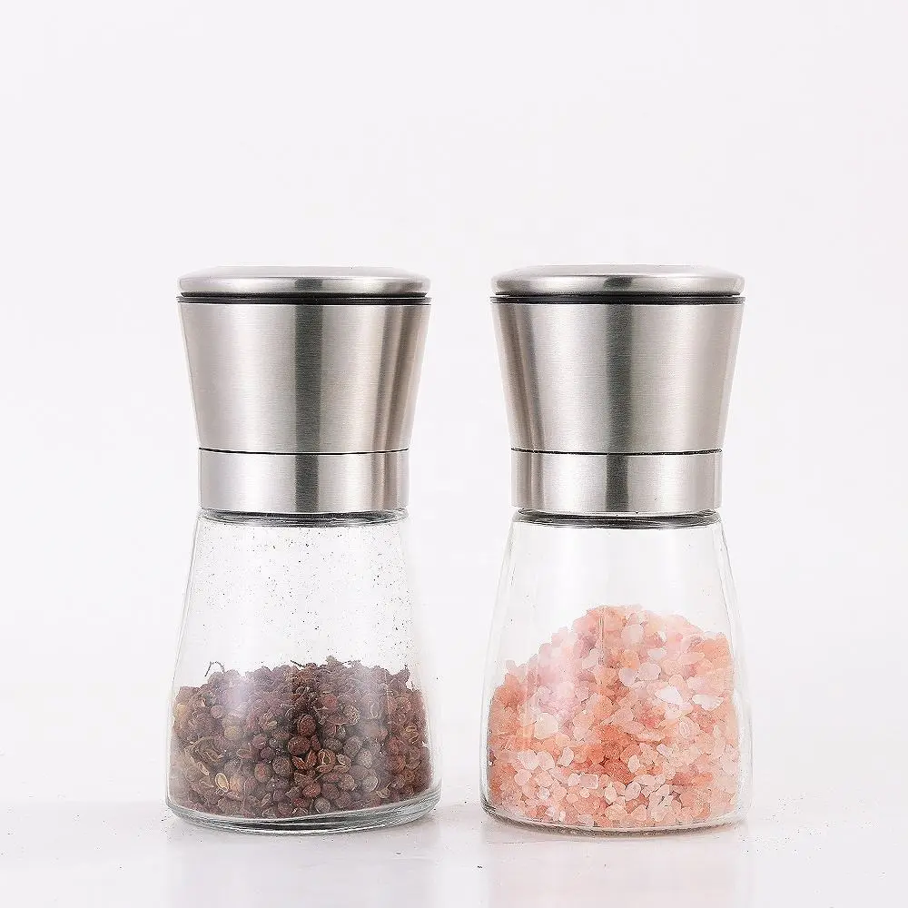 Wholesale Adjustable Refillable Stainless Steel Chili Salt and Pepper Grinder Set Manufacturers, Factory