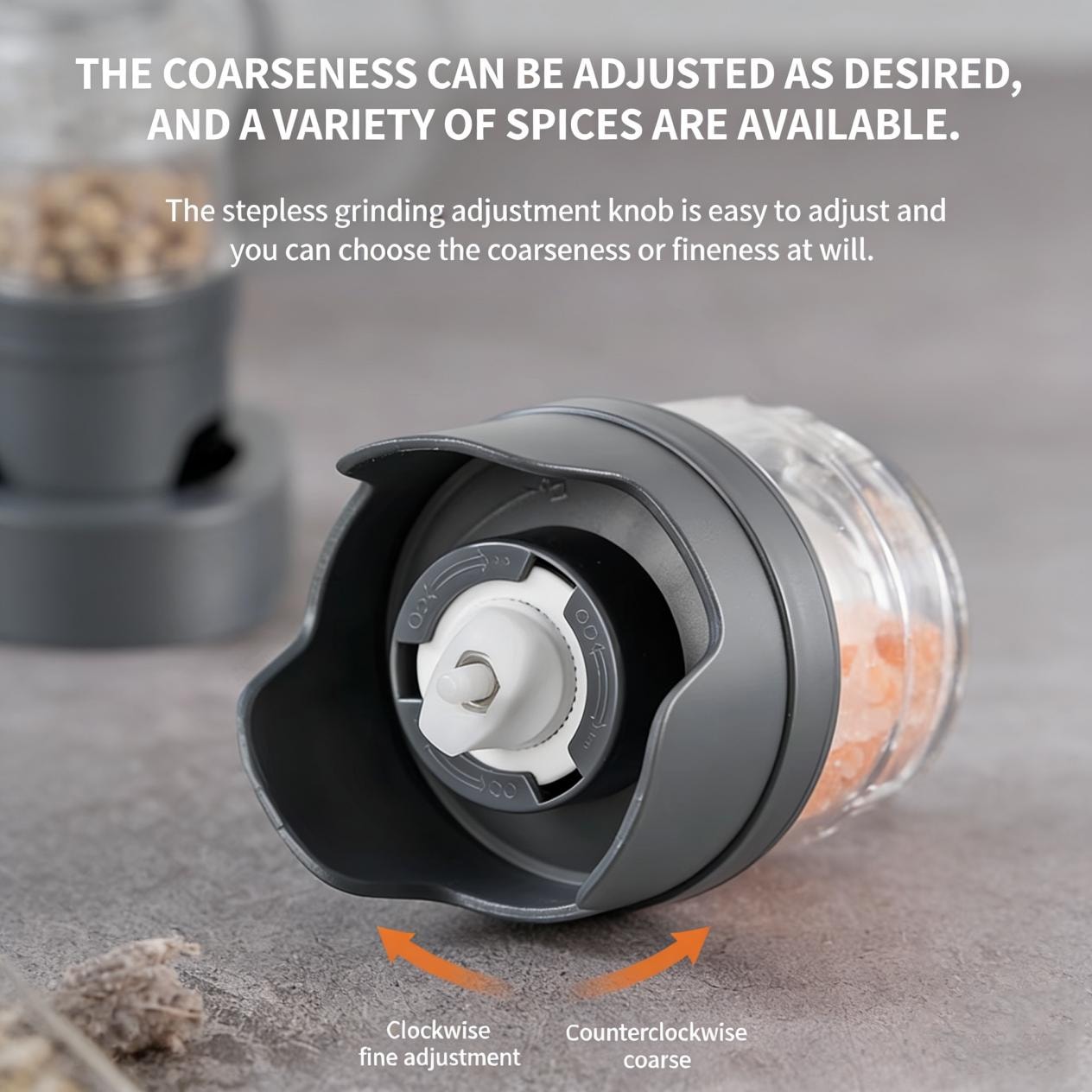 Infinitely adjustable grinding fineness