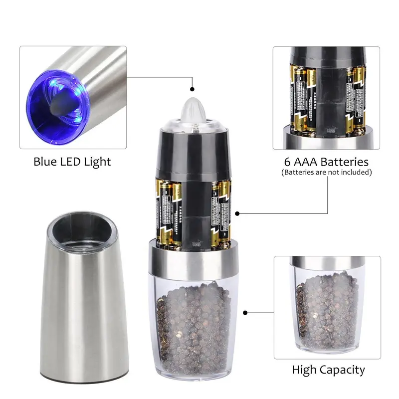 OEM Electric Gravity Salt and Pepper Grinder Set Suppliers, Factory