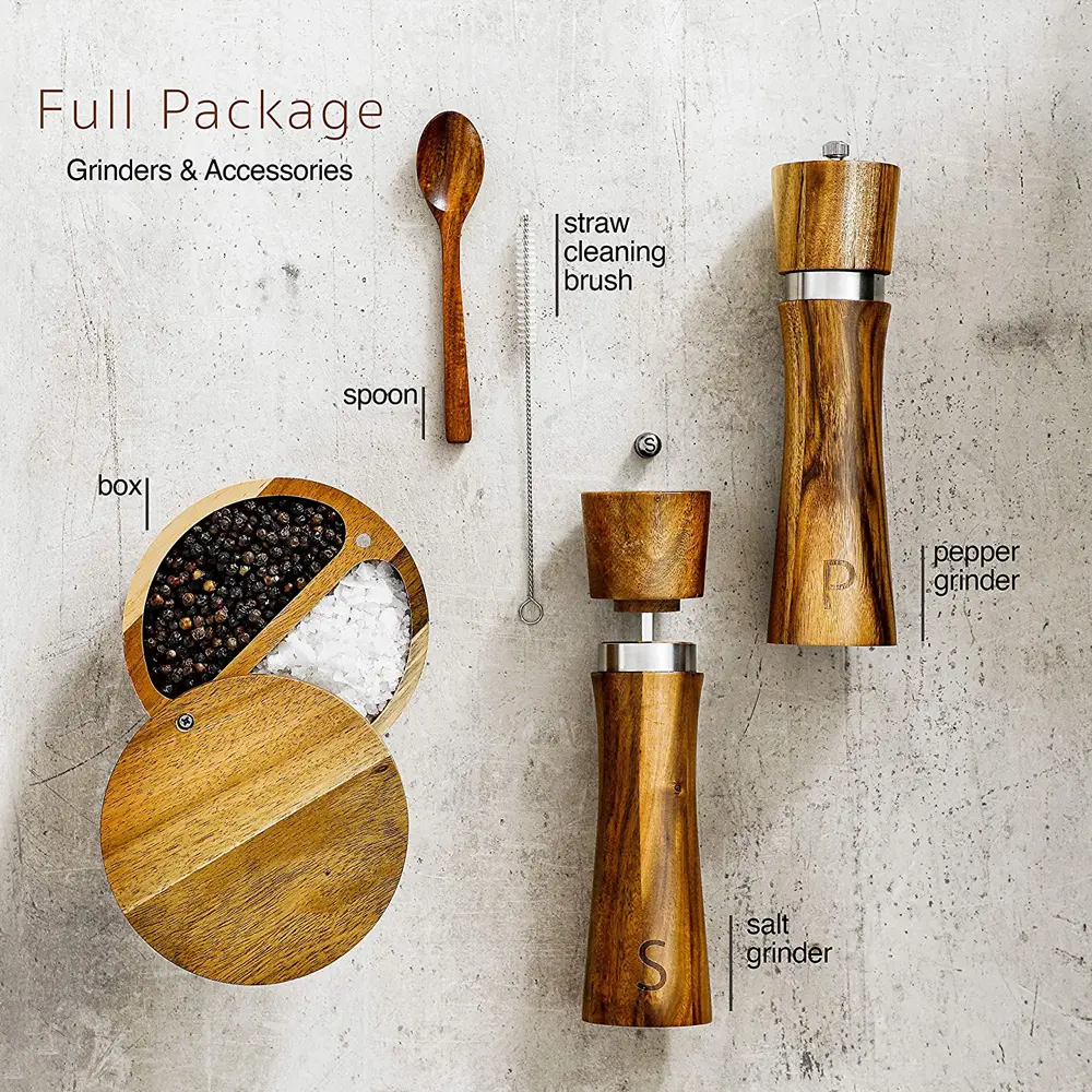 China 8 Inch Wood Salt and Pepper Mill Set Manufacturers, Suppliers