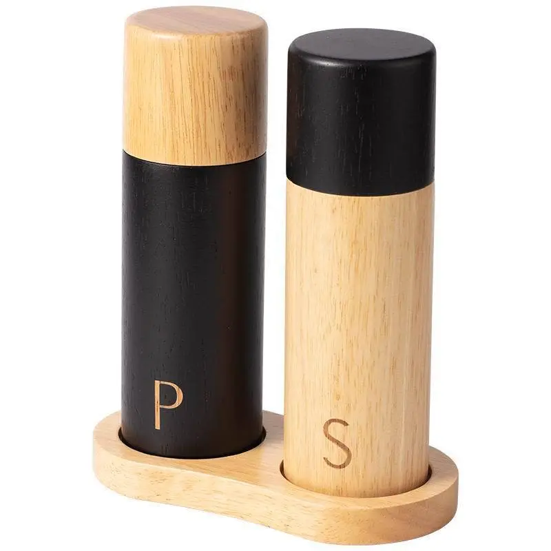 OEM Rotary Knob Manual Wooden Retro Creative Black Kitchen Grinder Set Suppliers, Supplier