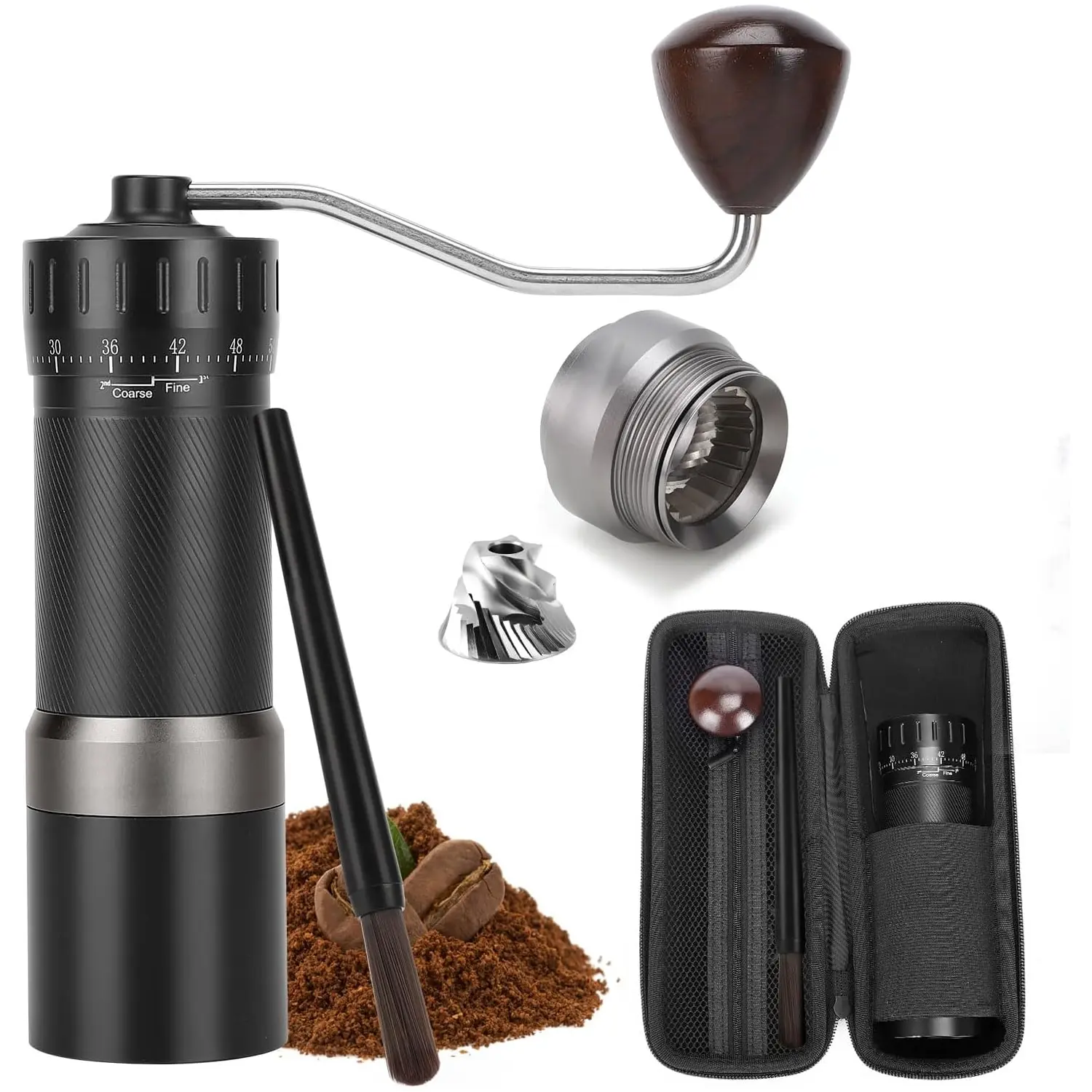 China 60 Levels Disassembley CNC Stainless Steel Conical Burr Mill Manual Coffee Grinder Manufacturers, Suppliers