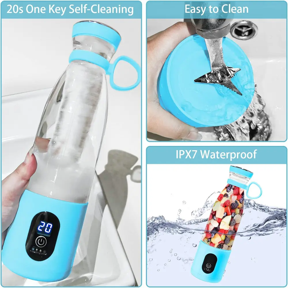High-Quality Waterproof 300W 500 ML Electric Personal Fruit Juicer Squeezer Cup Hand Held Portable Blender Factories, Factory