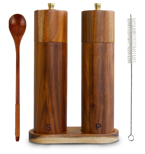Blossom food grade pepper grinder with adjustable grinding thickness for kitchen use