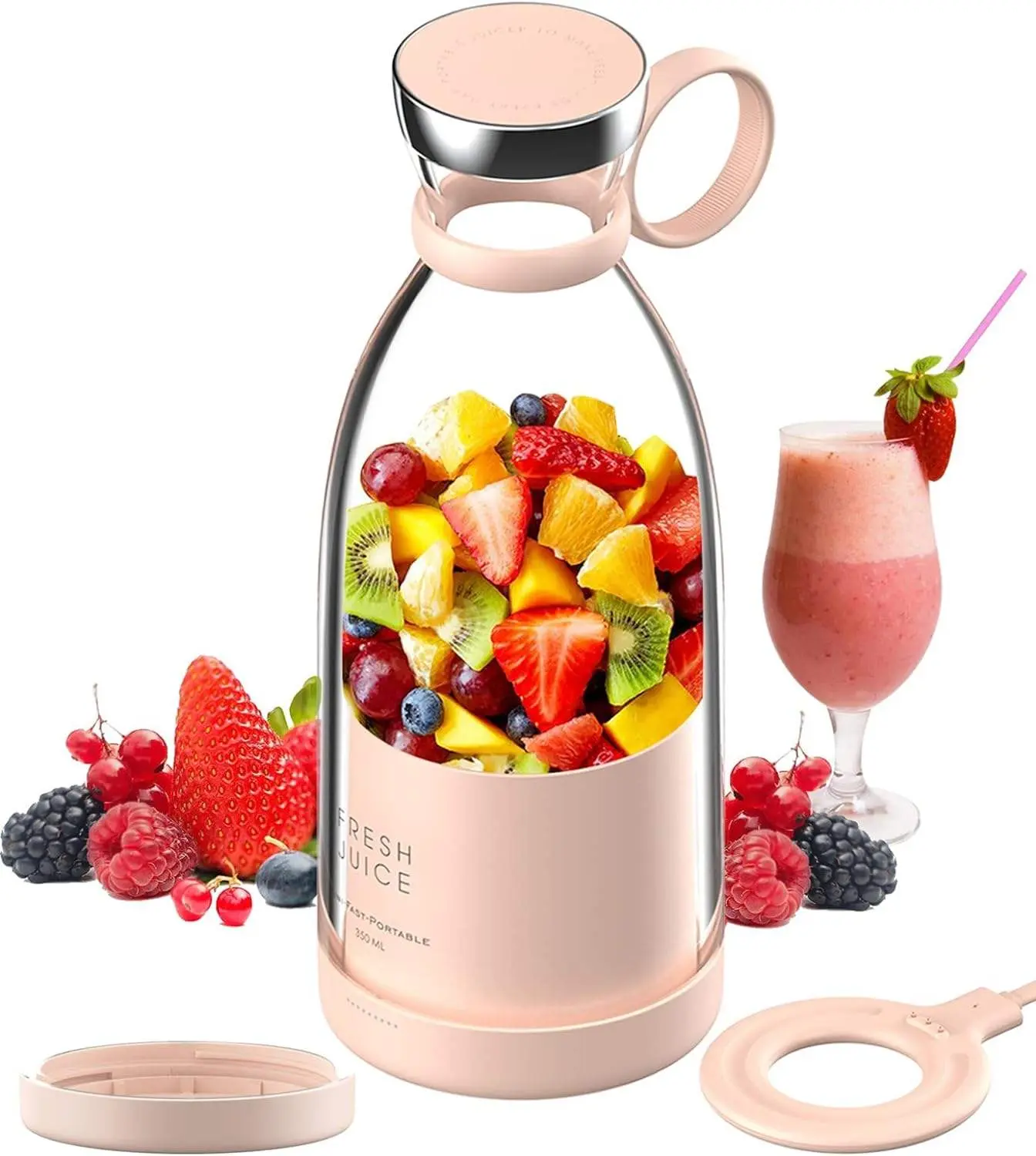 OEM Portable 350ML Wireless Rechargeable USB Juicer Cup Blender Manufacturer, Factories