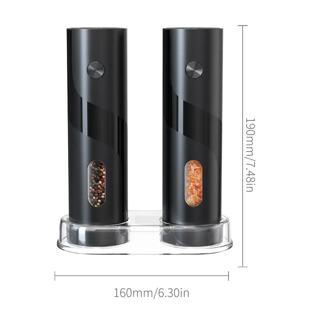 China Battery Powered Salt and Pepper Grinder Set with Storage Base & LED Light Supplier, Factory