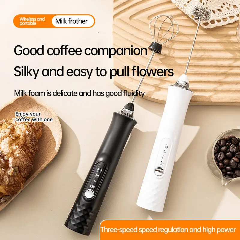 High-Quality Milk Frother with USB Charger 3 Speeds and 3 Stainless Steel Handheld Mixers Suppliers, Factories