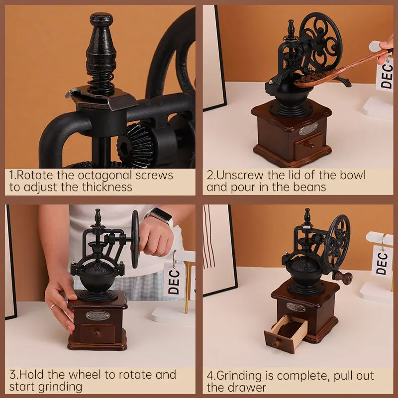 Wholesale Wooden Classical Hand Manual Wood Coffee Mill Grinder Suppliers, Factory