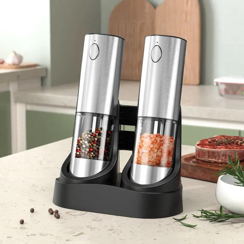 China Electric Salt and Pepper Grinder Set with Rechargeable Base Large Capacity Manufacturer, Manufacturers