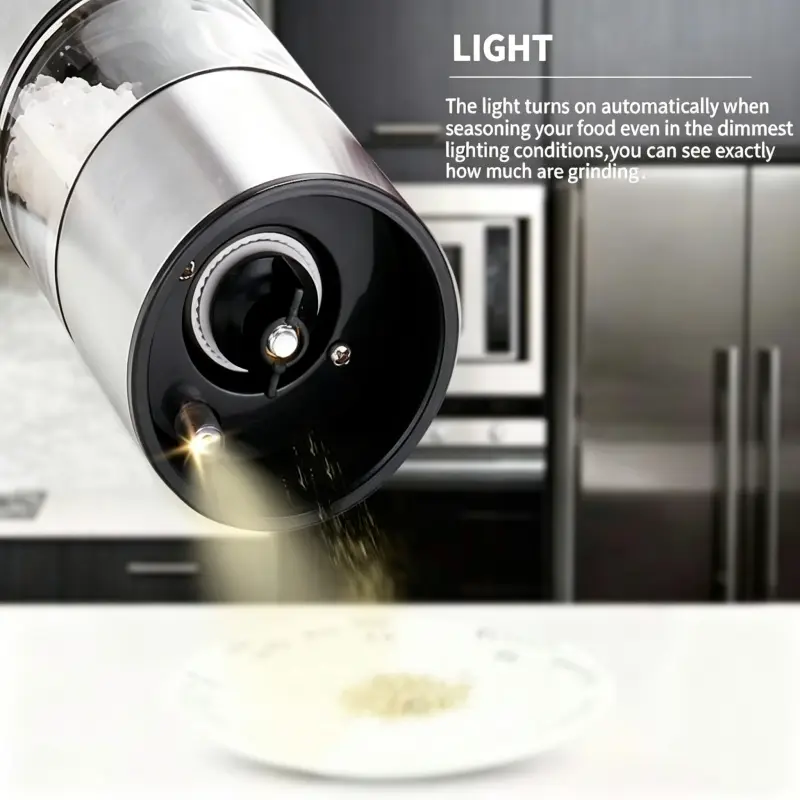 Wholesale Stainless Steel Ceramic Core Electric Adjustable Salt Pepper Grinder Set with Light Manufacturer, Factories