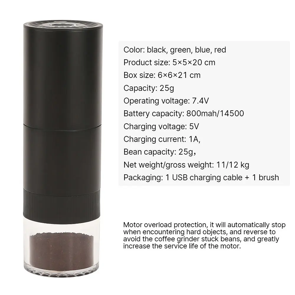 High-Quality Automatic Portable Burr Grinder Electric Coffee Grinder Aluminum Alloy Body Factories, Factory