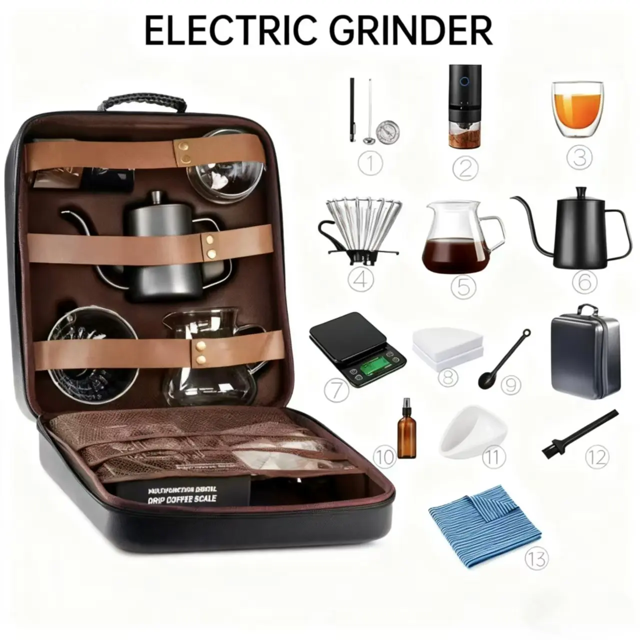 OEM Premium Portable Coffee Set With Electric Grinder Manufacturer, Factories