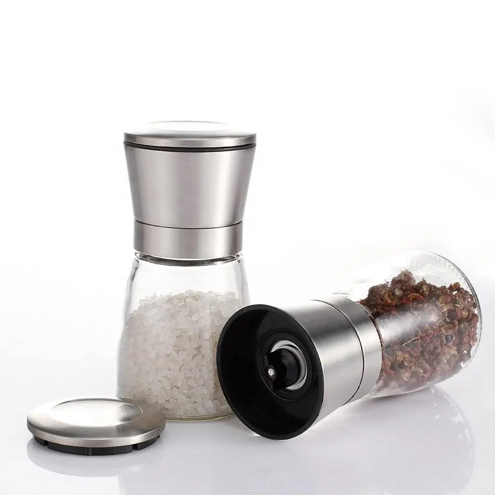 Wholesale Adjustable Refillable Stainless Steel Chili Salt and Pepper Grinder Set Manufacturers, Factory