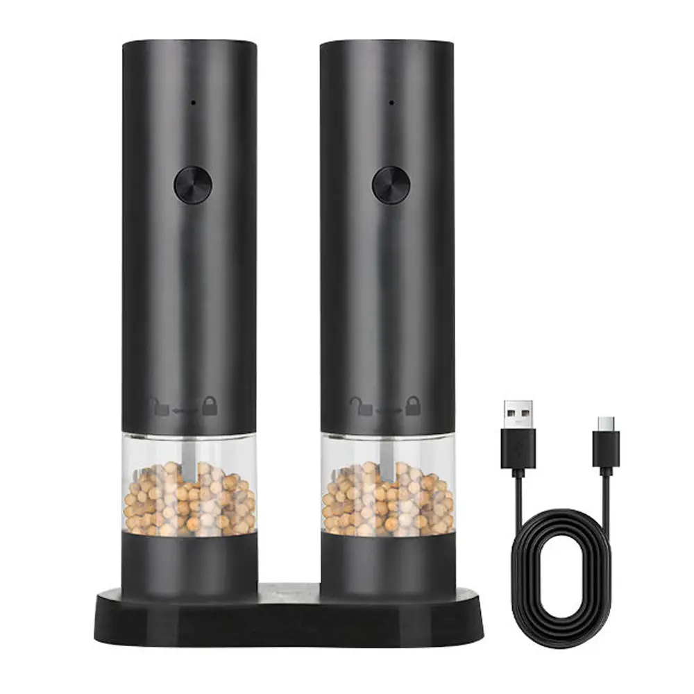 China Rechargeable New Smart USB Salt Electric Pepper Mill Rechargeable Grinder Set Manufacturer, Supplier
