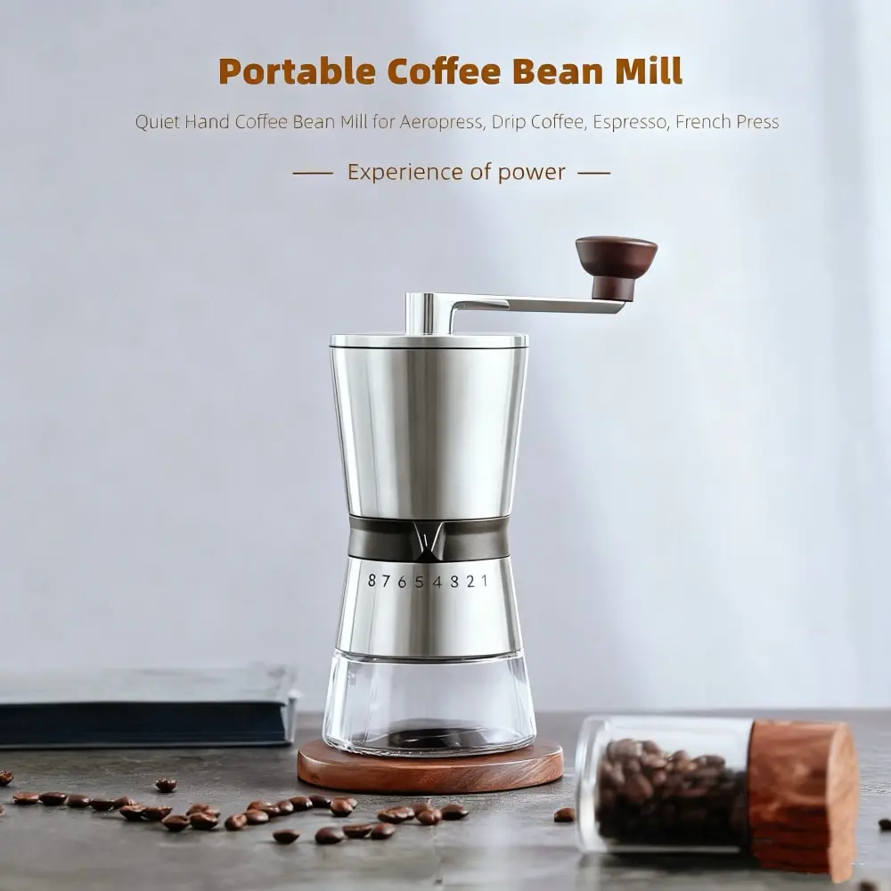 OEM High Quality 304 Stainless Steel Portable Manual Coffee Bean Grinder Factories, Factory