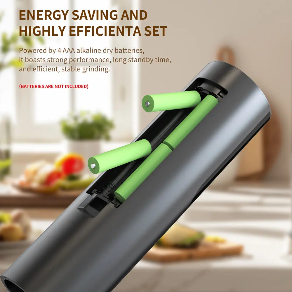 China Battery Powered Salt and Pepper Grinder Set with Storage Base & LED Light Supplier, Factory