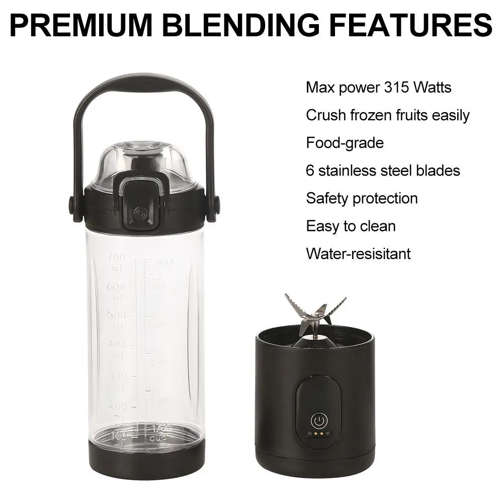 OEM Waterproof 315W 750 ML Electric Portable Hand Held Fruit Juicer Squeezer Cup Blender Manufacturer, Factory
