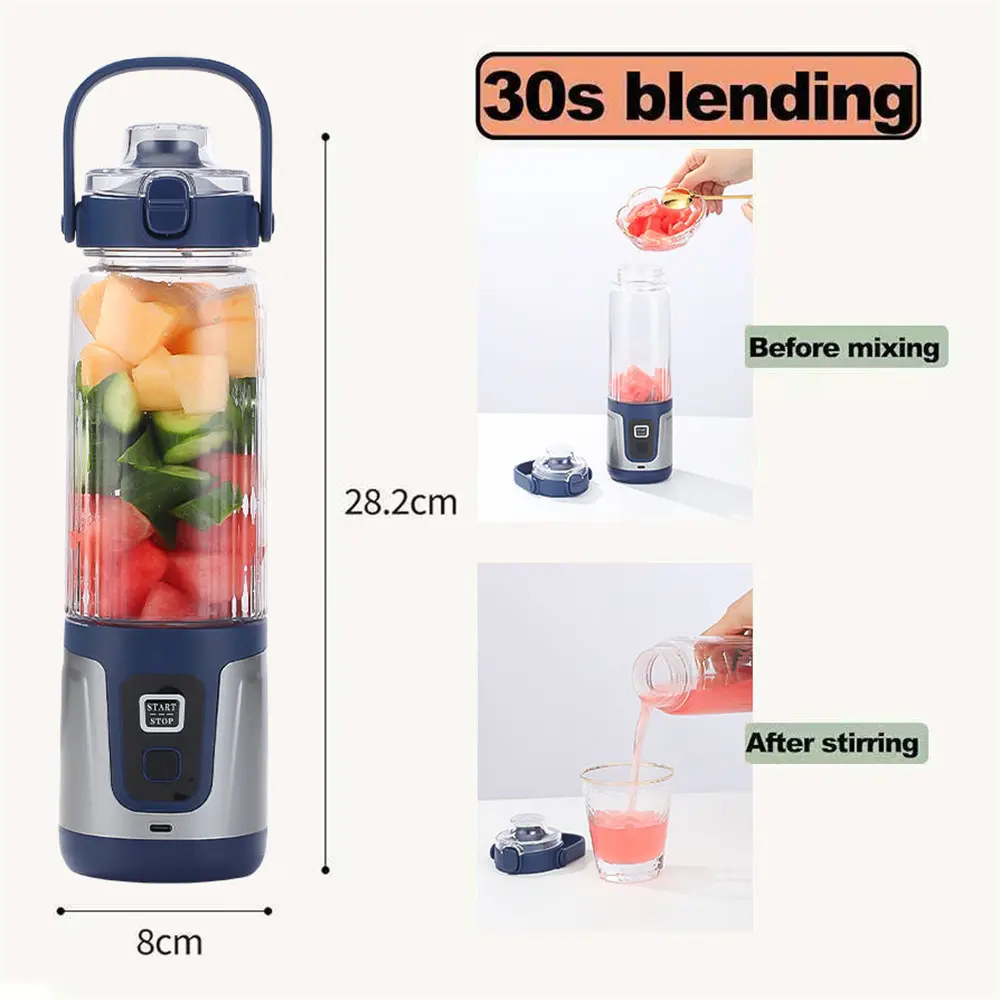 China New Design Double Blades 750 ML Household Portable Blender Household Fruit Mixer Supplier, Factories
