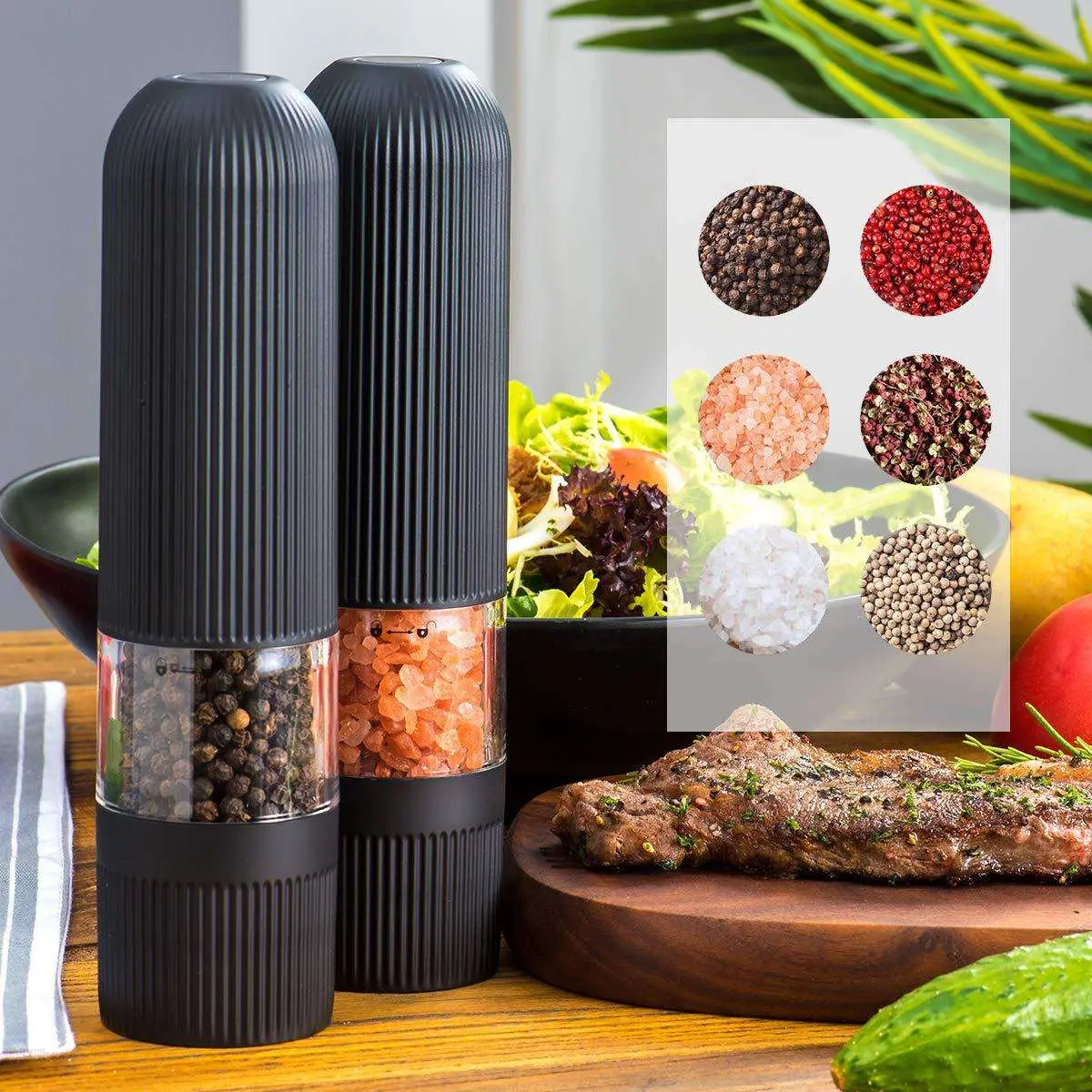 China Electric ABS Battery Operated Salt and Pepper Mill with Soft Feel Suppliers, Factory