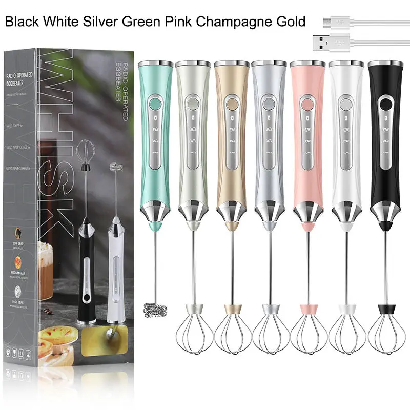 Wholesale Rechargeable Drink Mixer Handheld Milk Frother for Coffee With 3 Speeds Electric Factories, Factory
