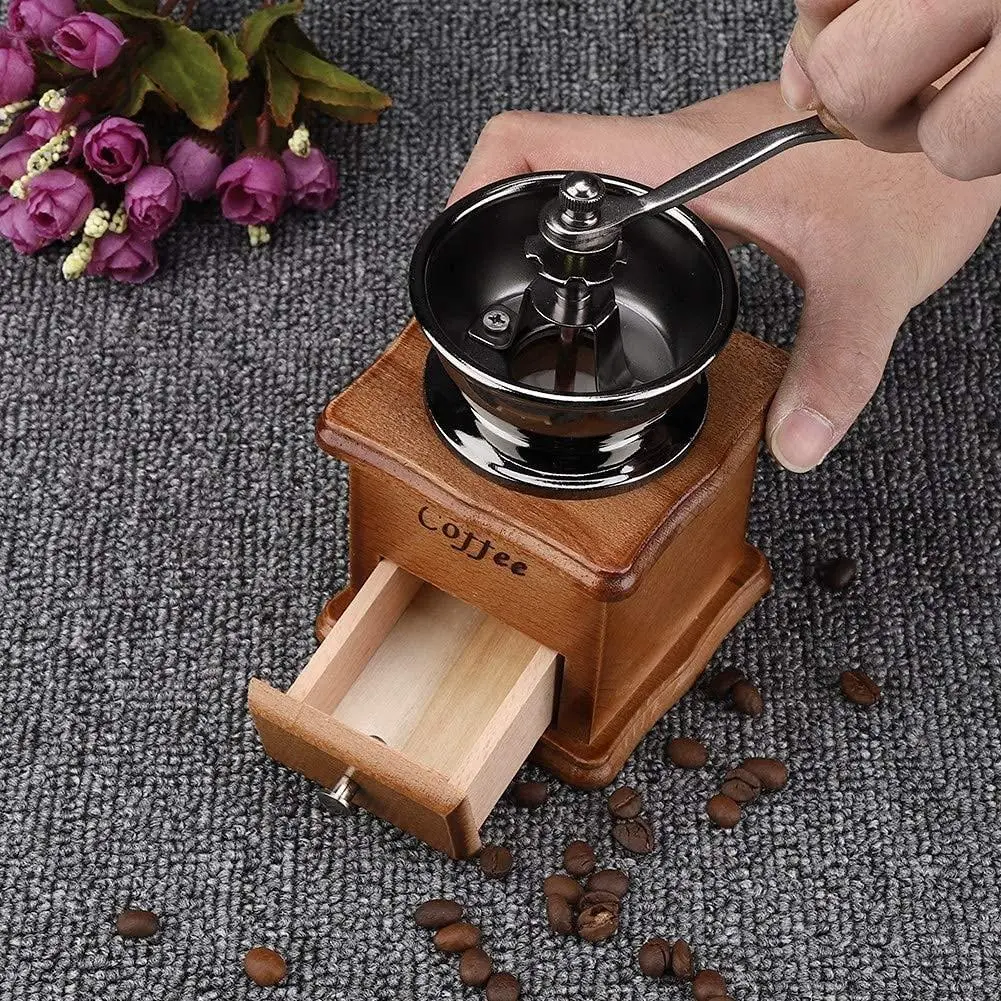 High-Quality Wooden Classical Portable Hand Manual Wood Coffee Mill Grinder Manufacturer, Supplier