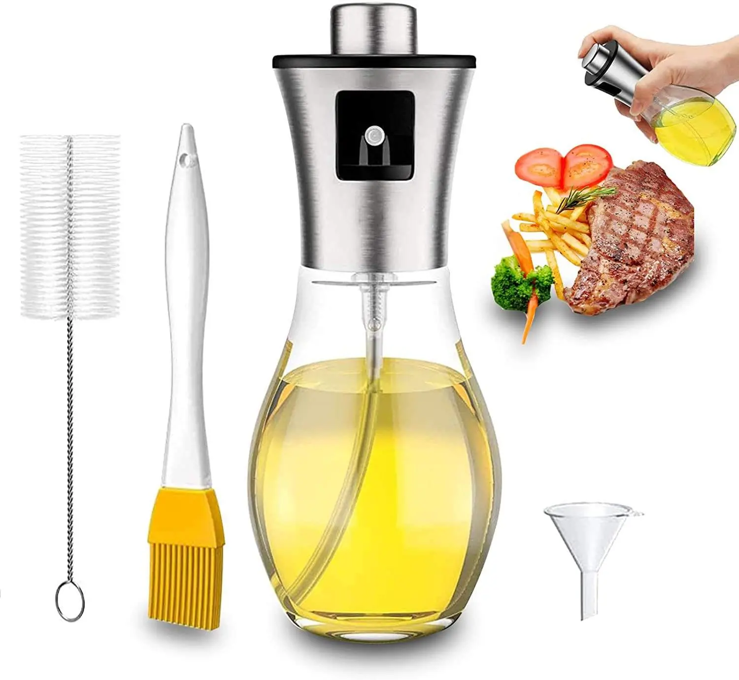 Wholesale Hot Selling Stainless Steel Olive Glass Spray Oil Sprayer Supplier, Factories