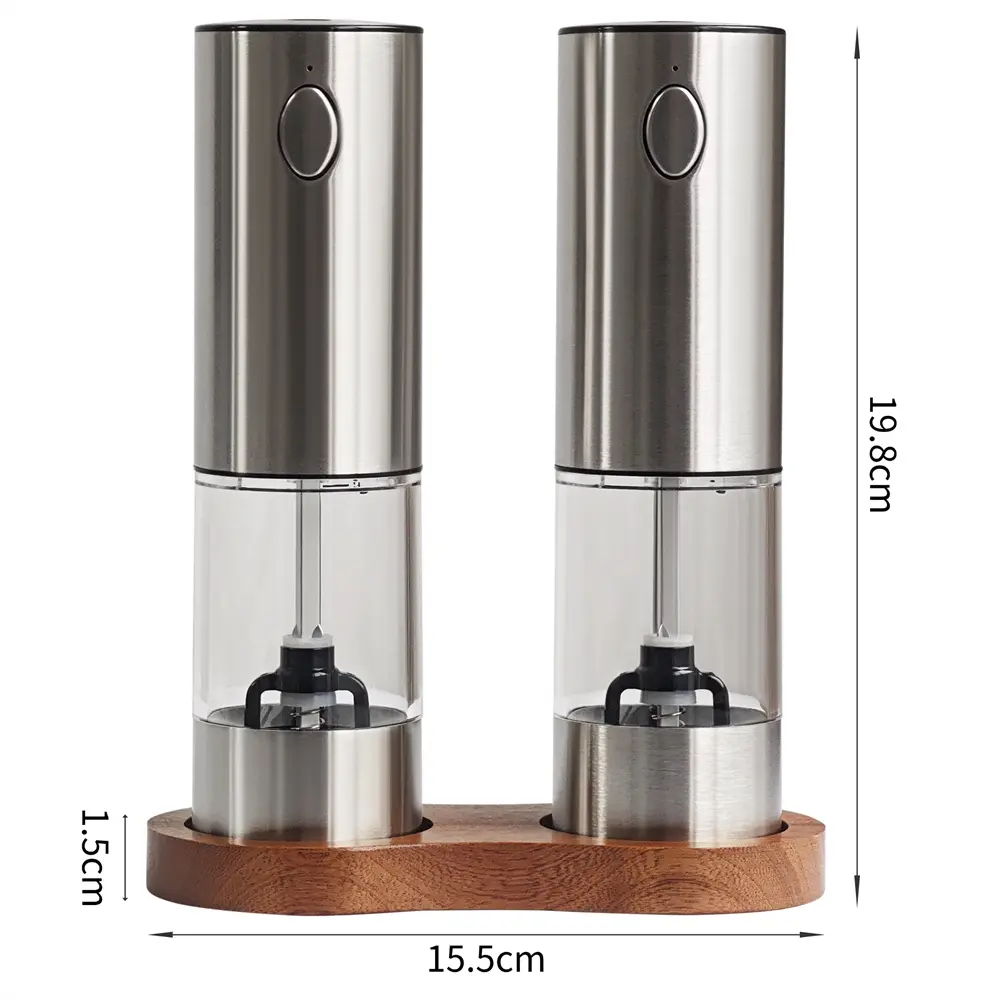 High-Quality Stainless Steel Rechargeable Automatic Salt Electric Pepper Shakers Set Manufacturer, Factory