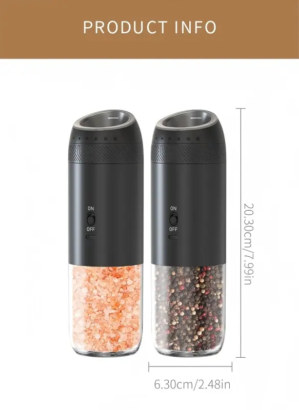 Wholesale Rechargeable Black Pepper Mill Grinder With Blue Light and Stand Manufacturers, Suppliers
