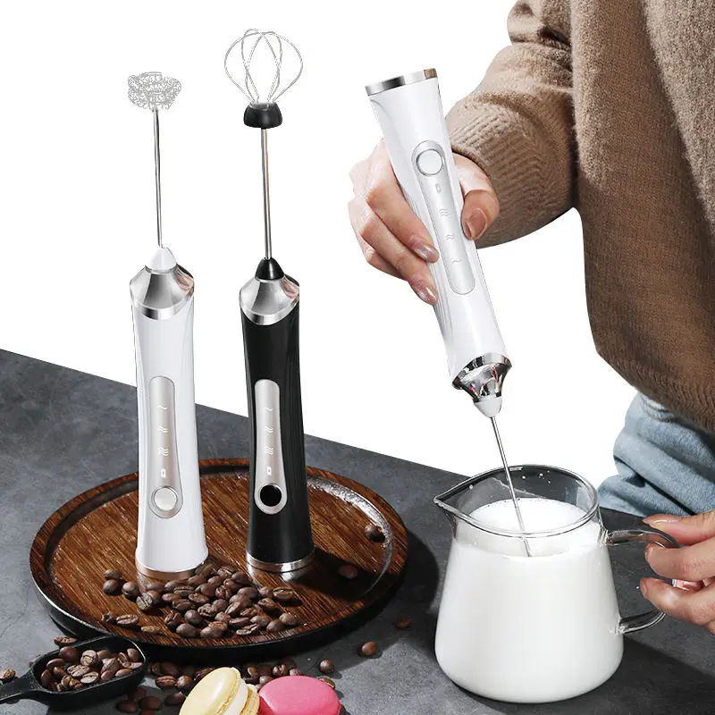 Wholesale Rechargeable Drink Mixer Handheld Milk Frother for Coffee With 3 Speeds Electric Factories, Factory