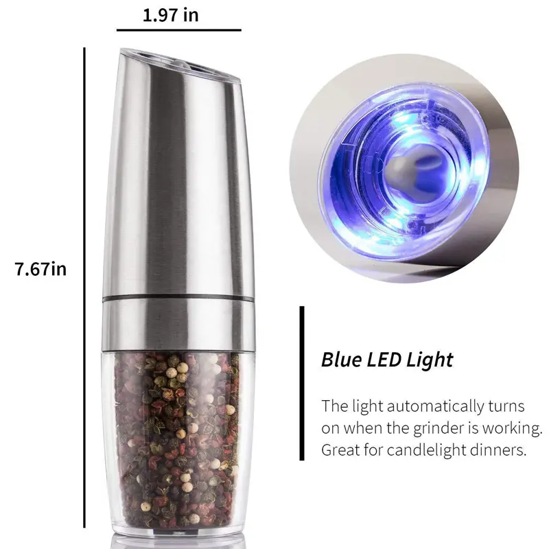 OEM Electric Gravity Salt and Pepper Grinder Set Suppliers, Factory