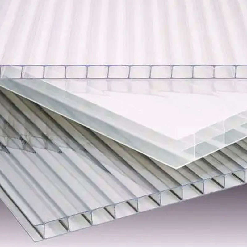 Polycarbonate PC Hollow Plastic Panel Sheet Weather Resistant UV Resistant Corrugated Sun Sheet for Greenhouse Warehouse Roofing