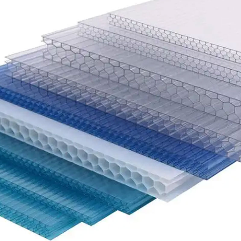 Polycarbonate PC Hollow Plastic Panel Sheet Weather Resistant UV Resistant Corrugated Sun Sheet for Greenhouse Warehouse Roofing