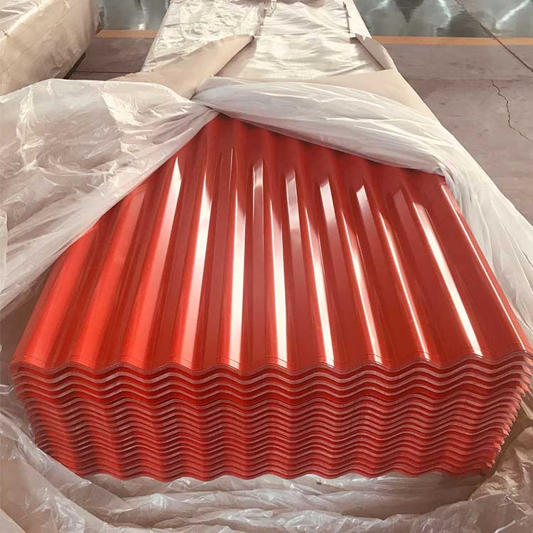 Color Coated Aluzinc Brick Red Roof Galvanized Roofing Corrugated Galvalume Steel Sheets