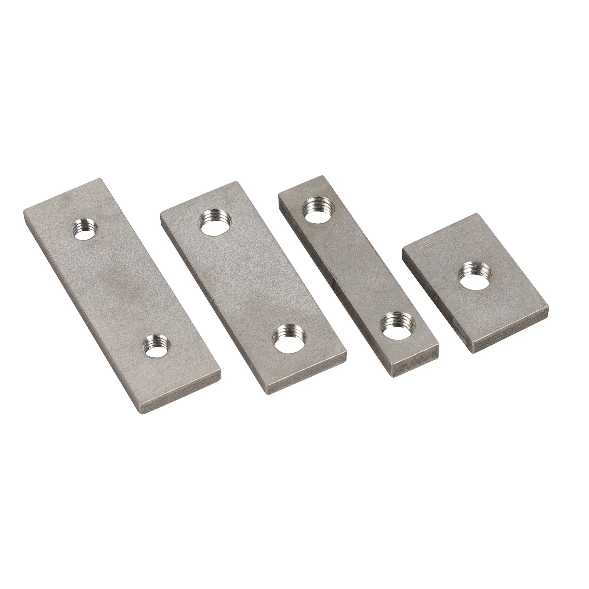 Custom Stainless Steel Sheet Metal Fabricated Double - Hole Threaded Plates in Assorted Sizes