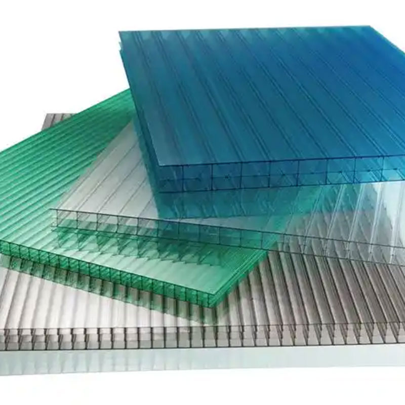 Polycarbonate PC Hollow Plastic Panel Sheet Weather Resistant UV Resistant Corrugated Sun Sheet for Greenhouse Warehouse Roofing