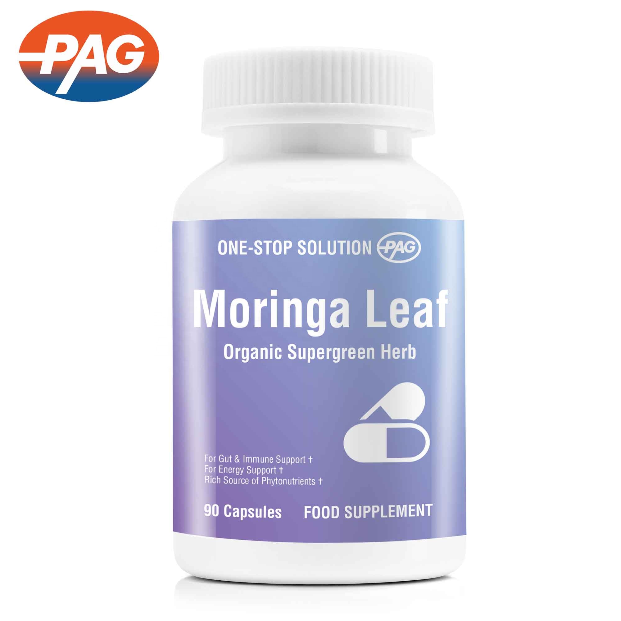 Supplements Private Label Herbal Support and Rich Source of Phytonutrients Moringa Leaf Extra Strength 560Mg Capsules