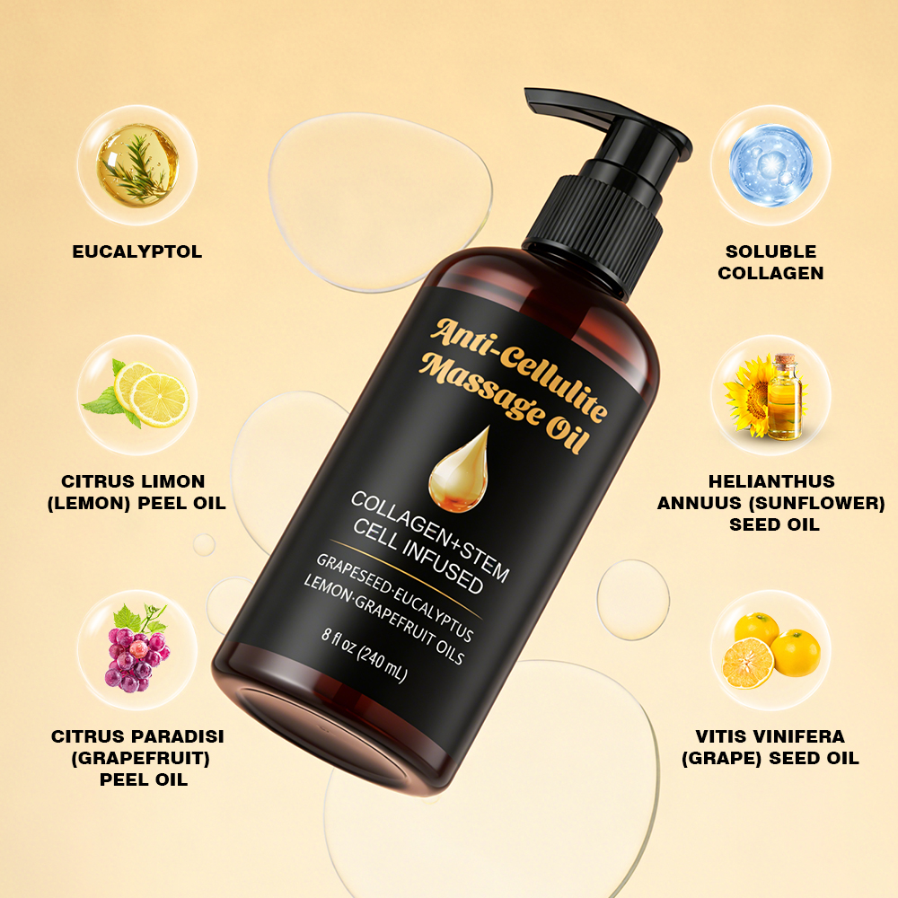Firming Toning Body Contour Massage Oil 240ml Lavender Ginger Natural Essential Oil Spa Care OEM Private Label