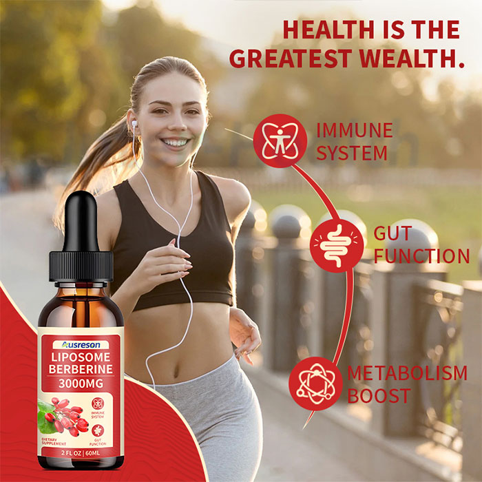 Ausreson OEM Berberin Extract Liquid Organic Herbal Supplements Berberine Hydrochloride HCL Liposomal Berberine Liquid Drops