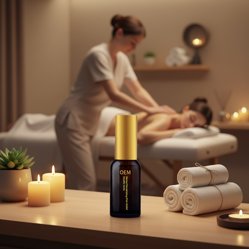 OEM Custom Herbal Bone-Relieving Health Liquid Joint Relief Pain Private Label Unblocking Meridians Essential Oil Model