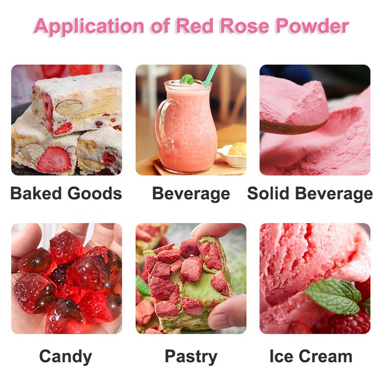 China Manufactory Herbal Extract Instant Drink Red Rose Flower Powder Premium Plant Based Product