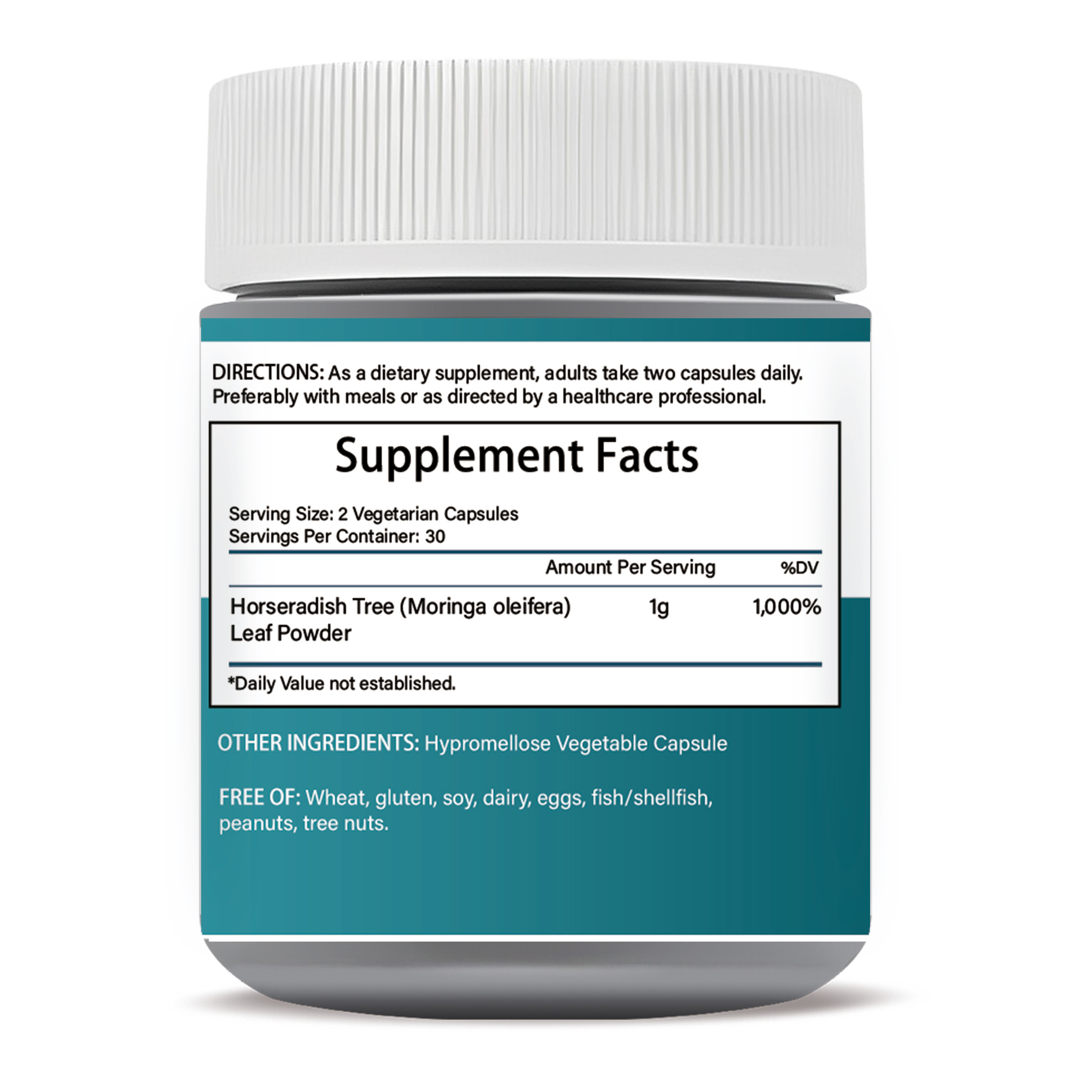 Moringa Herbal Supplement Green Superfood Rich in Antioxidants, Essential Vitamins &amp; Amino Acids Moringa Leaf Extract Capsules