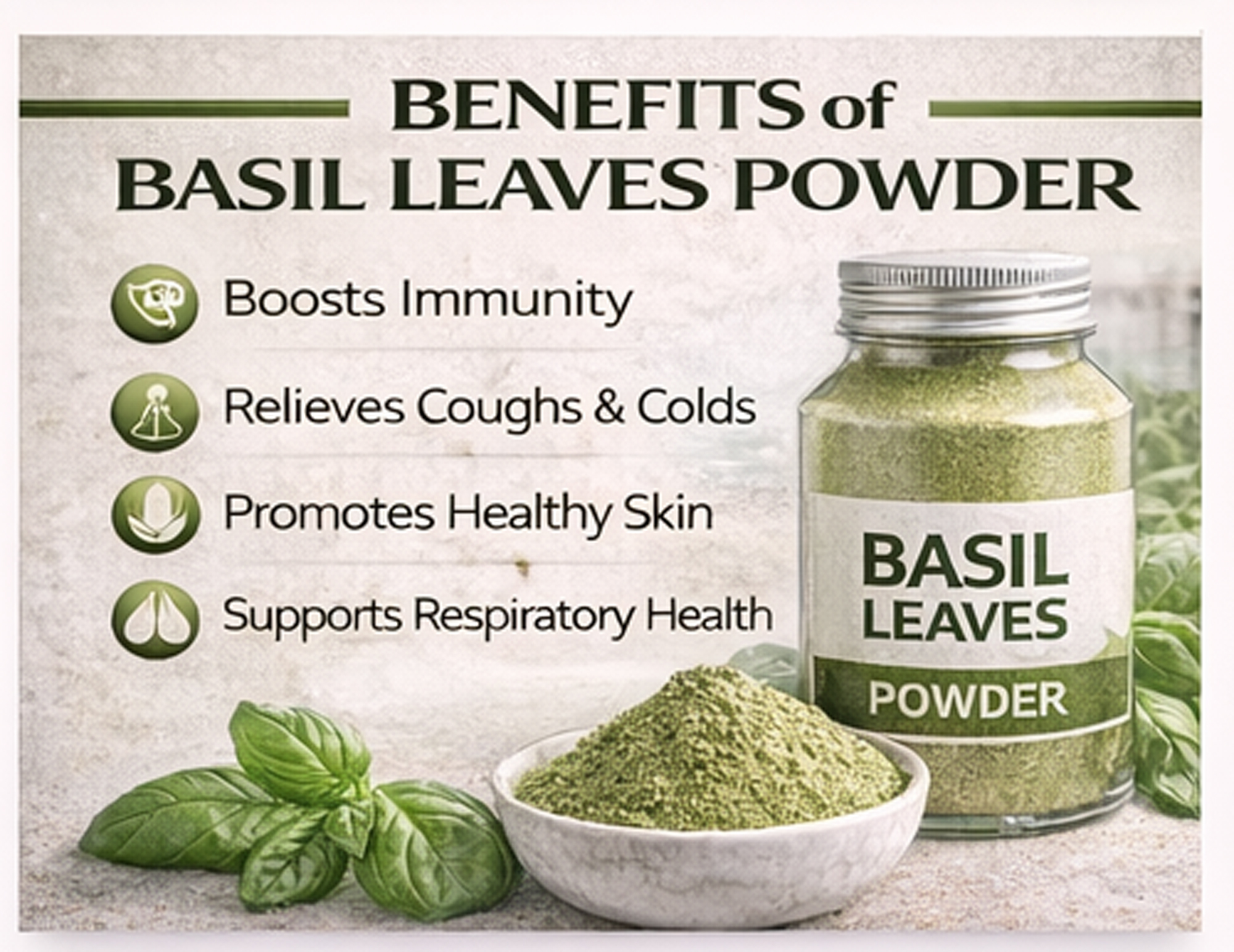WARRLY Natural Holy Basil Extract Powder Herbal Tulsi Leaf Food Grade 99% Ayurvedic Solvent Extraction CAN/BOTTLE/DRUM OEM