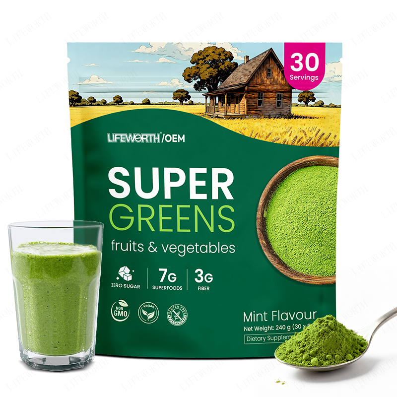 Lifeworth Mineral Superfood Dietary Fiber Super Greens Vegetable Powder Complete Multivitamin Adult Supplement
