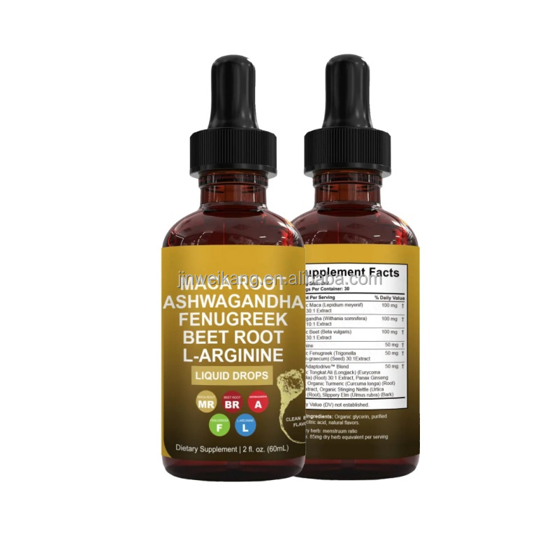 Vitahealthy OEM/ODM Private Label Organic Maca Root Drops Ashwagandha Beet Root Fenugreek Seed Extract Liquid Drops