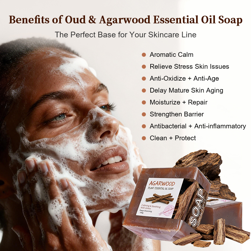 Handmade Organic Face Soap Oud Olive Oil Sensitive Skin Bar Soap-Gentle Skincare Anti-Inflammatory Prevents Dryness/Fine Lines