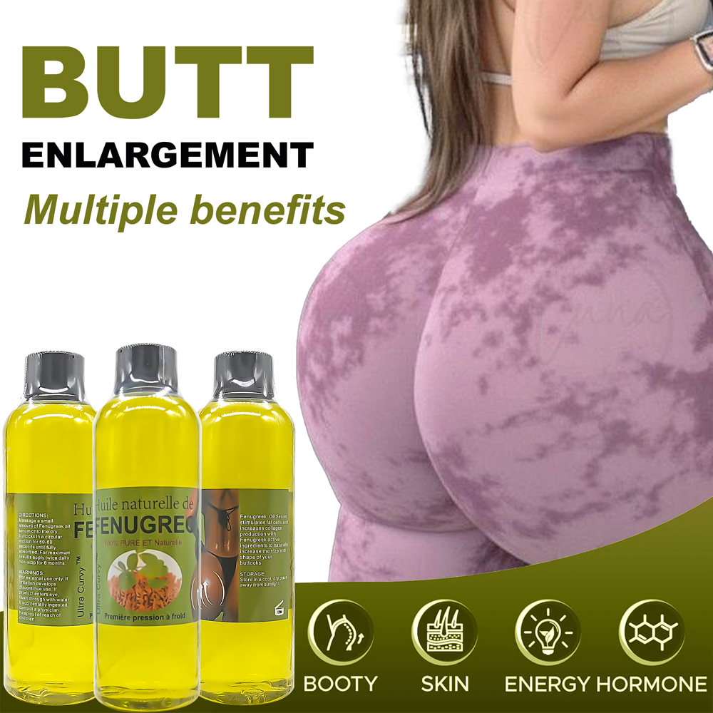 Wholesale Fenugreek Oil Butt Enlargement Oil 200ml Private Label Enhance Buttock Fenugreek Essential Oil