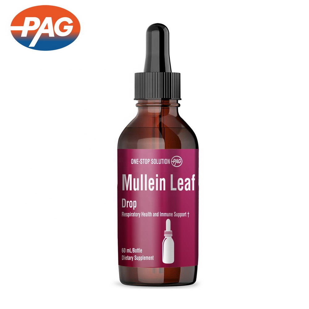 Natural Vegan Mullein Leaf Liquid Extract Supplement Lung Cleanse And Detox Drops In Bottle Vitamins for Healthy Lungs